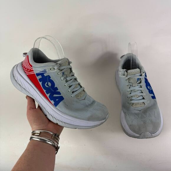 Hoka One One Shoes - Hoka One One Carbon x Sneakers Women's 9 Gray Lace-Up Athletic Running Shoes